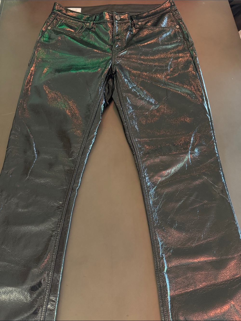 GAP Iridescent Black Straight-Leg Pants